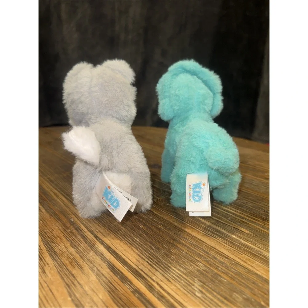 Lot Of 2 Husky Puppy Dog Wolf Plush Mini Pet Animal Kid Connection Walking Sound